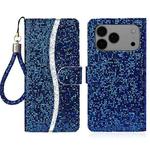 For iPhone 17 Pro Max Glitter Powder Filp Leather Phone Case(Blue)