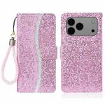For iPhone 17 Pro Max Glitter Powder Filp Leather Phone Case(Pink)