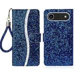 For iPhone 17 Air Glitter Powder Filp Leather Phone Case(Blue)