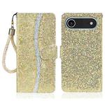 For iPhone 17 Air Glitter Powder Filp Leather Phone Case(Gold)