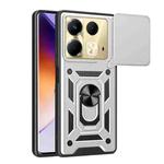 For Infinix Note 40 4G Sliding Camera Cover Design TPU+PC Phone Case(Silver)