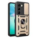 For Infinix Hot 50 4G Sliding Camera Cover Design TPU+PC Phone Case(Gold)