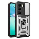 For Infinix Hot 50 4G Sliding Camera Cover Design TPU+PC Phone Case(Silver)