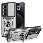 For Infinix Hot 50 Pro 4G Sliding Camera Cover Design TPU+PC Phone Case(Silver)