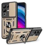 For Infinix Note 50x Sliding Camera Cover Design TPU+PC Phone Case(Gold)