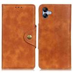 For Samsung Galaxy A05 4G Copper Buckle Sheepskin Texture Leather Phone Case(Brown)