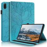 For Honor Pad X8a Tree Life Series Embossed Leather Tablet Case(Lake Blue)