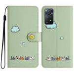 For Xiaomi Redmi Note 11 Pro Global Cartoon Cats Leather Phone Case(Green)