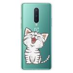 For OnePlus 8 Shockproof Painted Transparent TPU Protective Case(Laughing Cat)