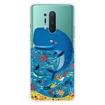 For OnePlus 8 Pro Shockproof Painted Transparent TPU Protective Case(Whale Seabed)