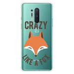 For OnePlus 8 Pro Shockproof Painted Transparent TPU Protective Case(Fox Head)