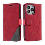 For iPhone 16 Pro Max Skin Feel Splicing Leather Phone Case(Red)