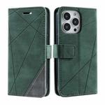 For iPhone 16 Pro Max Skin Feel Splicing Leather Phone Case(Green)