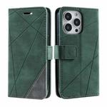 For iPhone 16 Pro Skin Feel Splicing Leather Phone Case(Green)