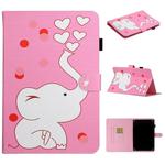 For 7 inch Universal Tablet PC Colored Drawing Pattern Horizontal Flip PU Leather Case with Holder & Card Slot(Loving Elephant)