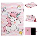 For 7 inch Universal Tablet PC Colored Drawing Pattern Horizontal Flip PU Leather Case with Holder & Card Slot(Pink Unicorn)