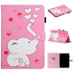 For 8 inch Universal Tablet PC Colored Drawing Pattern Horizontal Flip PU Leather Case with Holder & Card Slot(Loving Elephant)