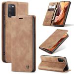 For Samsung Galaxy A41 CaseMe-013 Multifunctional Retro Frosted Horizontal Flip Leather Case with Card Slot & Holder & Wallet(Brown)