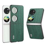 For Huawei Pocket 2 ABEEL Wood Texture PU Phone Case(Green)