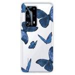 For Huawei P40 Pro+ Shockproof Painted TPU Protective Case(Blue Butterfly)