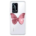 For Huawei P40 Pro+ Shockproof Painted TPU Protective Case(Red Butterfly)