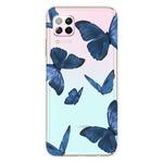 For Huawei P40 lite / nova 6 SE Shockproof Painted TPU Protective Case(Blue Butterfly)