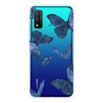 For Huawei P smart 2020 Shockproof Painted TPU Protective Case(Blue Butterfly)