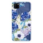 For Huawei Y5p / Honor 9S Shockproof Painted TPU Protective Case(Blue White Rose)