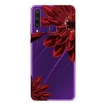 For Huawei Y6p Shockproof Painted TPU Protective Case(Red Flower)