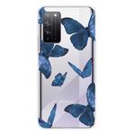 For Huawei Honor X10 5G Shockproof Painted TPU Protective Case(Blue Butterfly)