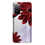 For Huawei Honor X10 5G Shockproof Painted TPU Protective Case(Red Flower)