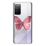For Huawei Honor X10 5G Shockproof Painted TPU Protective Case(Red Butterfly)