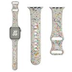 For Apple Watch Serie 9 41mm Floral Silicone Watch Band(Starlight)