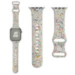 For Apple Watch Ultra 49mm Floral Silicone Watch Band(Starlight)