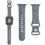 For Apple Watch SE 2022 40mm Floral Silicone Watch Band(Grey)