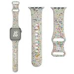 For Apple Watch SE 40mm Floral Silicone Watch Band(Starlight)