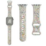 For Apple Watch Serie 5 44mm Floral Silicone Watch Band(Starlight)