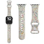 For Apple Watch Series 10 42mm Floral Silicone Watch Band(Starlight)