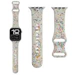 For Apple Watch Series 10 46mm Floral Silicone Watch Band(Starlight)