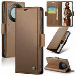 For Huawei Mate 60 Pro / 60 Pro+ CaseMe 023 Butterfly Buckle Litchi Texture RFID Anti-theft Leather Phone Case(Brown)