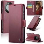 For Huawei Mate 60 Pro / 60 Pro+ CaseMe 023 Butterfly Buckle Litchi Texture RFID Anti-theft Leather Phone Case(Wine Red)