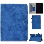 For Samsung Galaxy Tab A9+ Marble Style Cloth Texture Smart Leather Tablet Case(Blue)