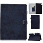 For Samsung Galaxy Tab A9+ Marble Style Cloth Texture Smart Leather Tablet Case(Dark Blue)