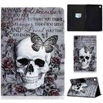 For Samsung Galaxy Tab A9+ Colored Drawing Smart Leather Tablet Case(Skull)