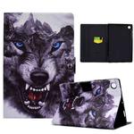 For Samsung Galaxy Tab A9+ Colored Drawing Smart Leather Tablet Case(Wolfdog)