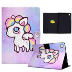 For Samsung Galaxy Tab A9+ Colored Drawing Smart Leather Tablet Case(Color Pony)