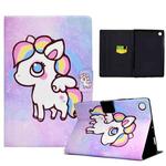 For Samsung Galaxy Tab A9 Colored Drawing Smart Leather Tablet Case(Color Pony)