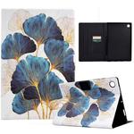 For Samsung Galaxy Tab A9 Colored Drawing Smart Leather Tablet Case(Ginkgo Leaves)