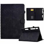For Samsung Galaxy S10 FE+ Rhombus Embossed Leather Smart Tablet Case(Black)