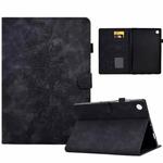 For Samsung Galaxy Tab A9 Peony Butterfly Embossed Leather Smart Tablet Case(Black)